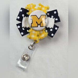 University of Michigan Badge Reel NCAA Wolverines Alumni Souvenir Doctor ID OOAK